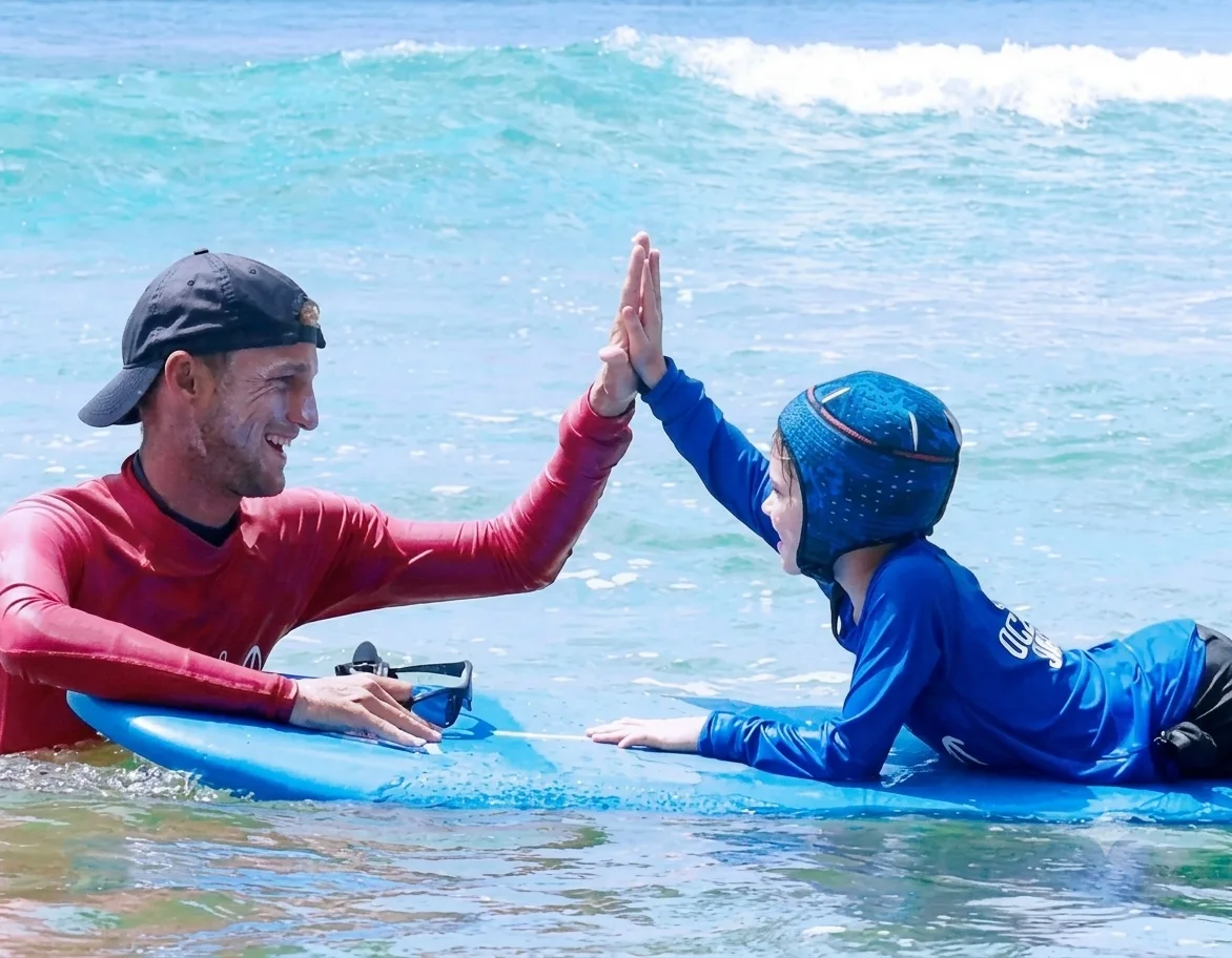 Little Surfers Lesson In Seminyak Beach