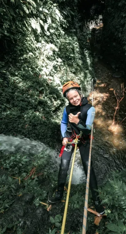 Egar Canyon Waterfalls Jumps Slides Abseiling Adventure Canyoning Bali