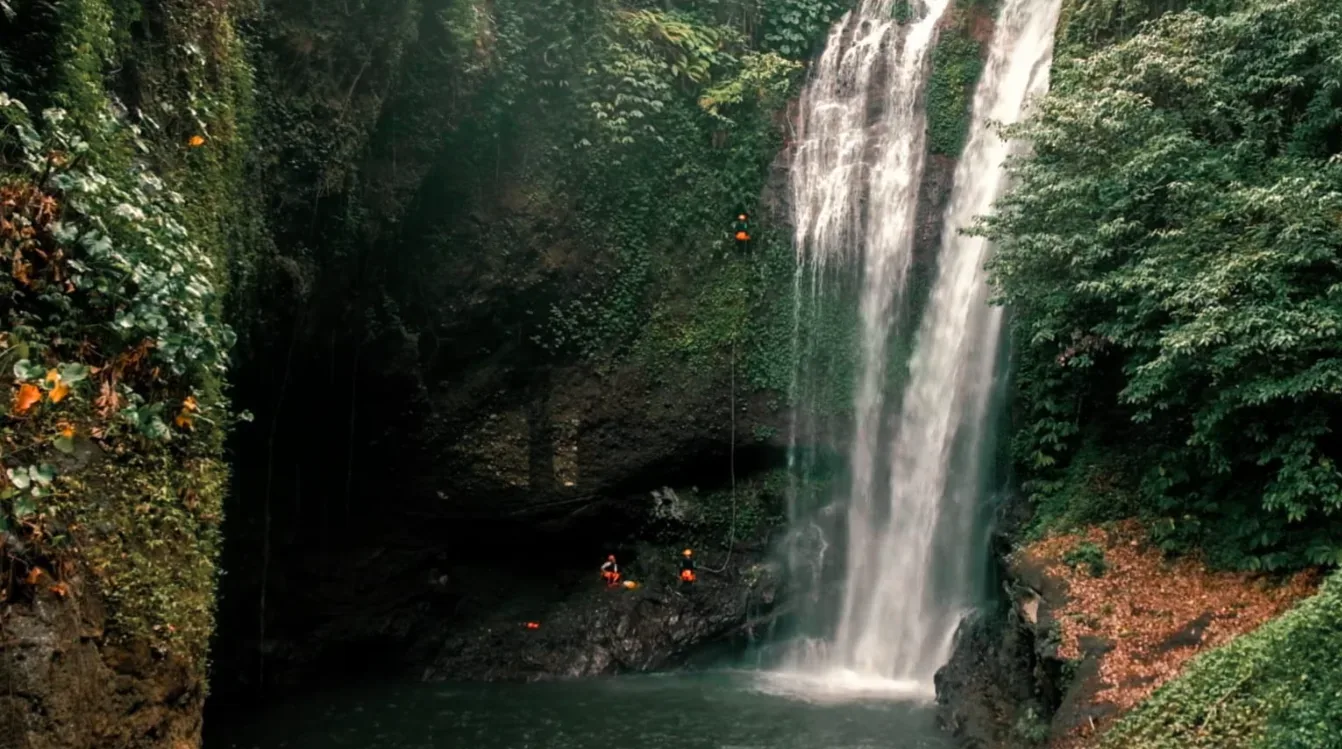 Aling Canyon Aquatic Waterfalls Abseiling Exploration Canyoning Bali
