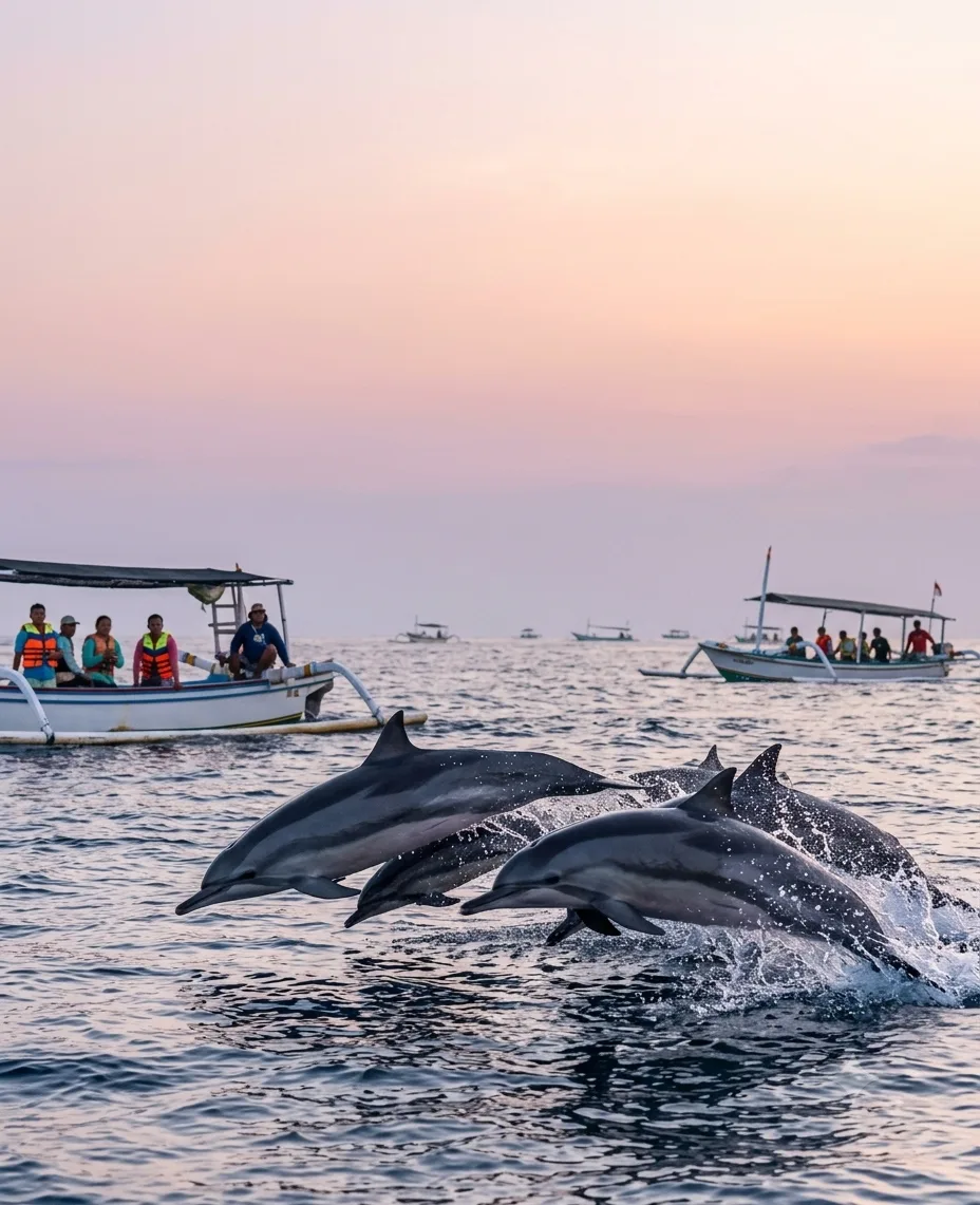Sunrise Dolphin Sharing Boat